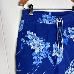 Vintage Polo Ralph Lauren Blue Floral Hawaiian Board Shorts
